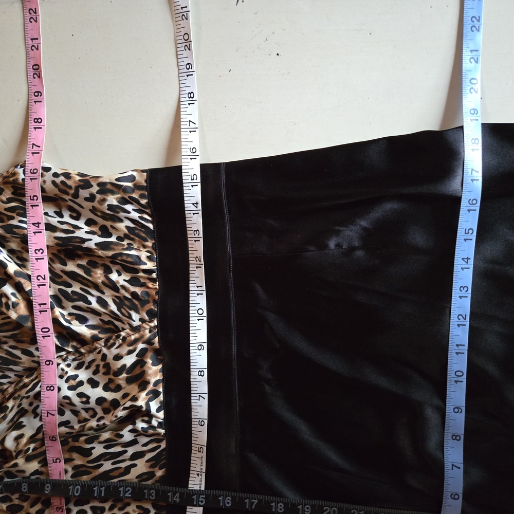 Donna Ricco brown and black animal print sleeveless satin sheath dress size 10 - Picture 9 of 14